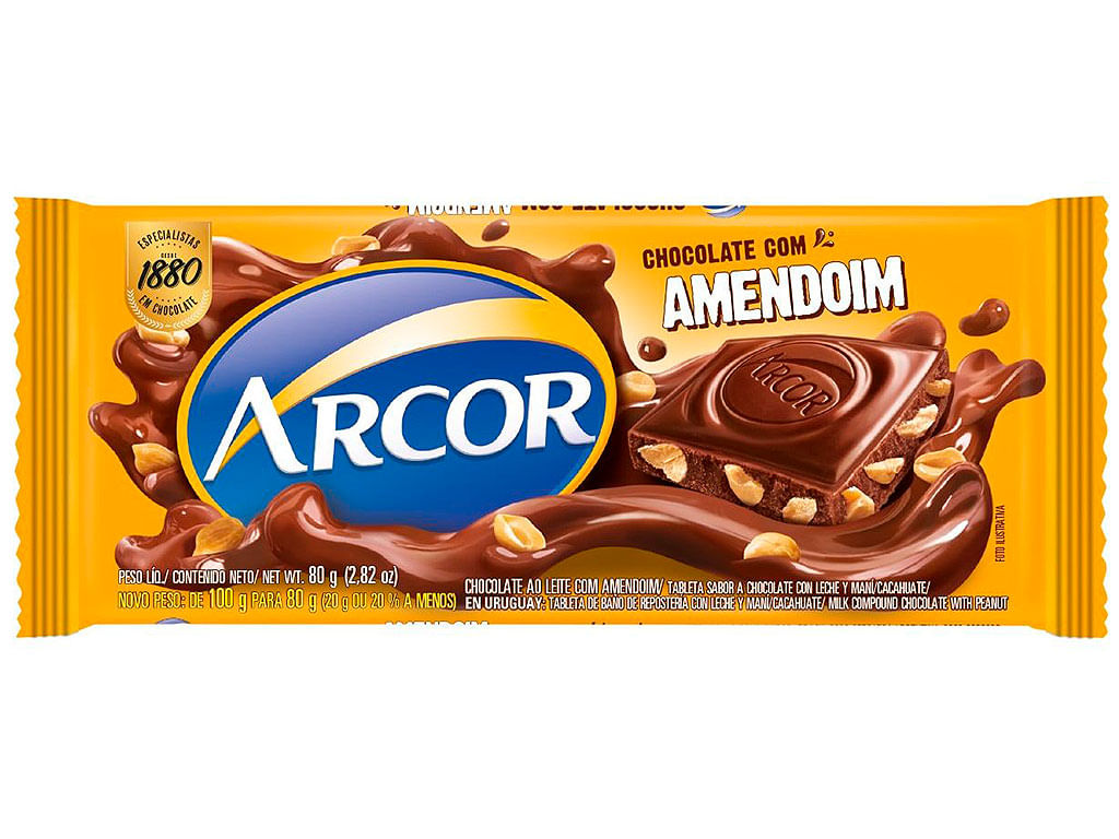 Chocolate Arcor amendoim 80 g