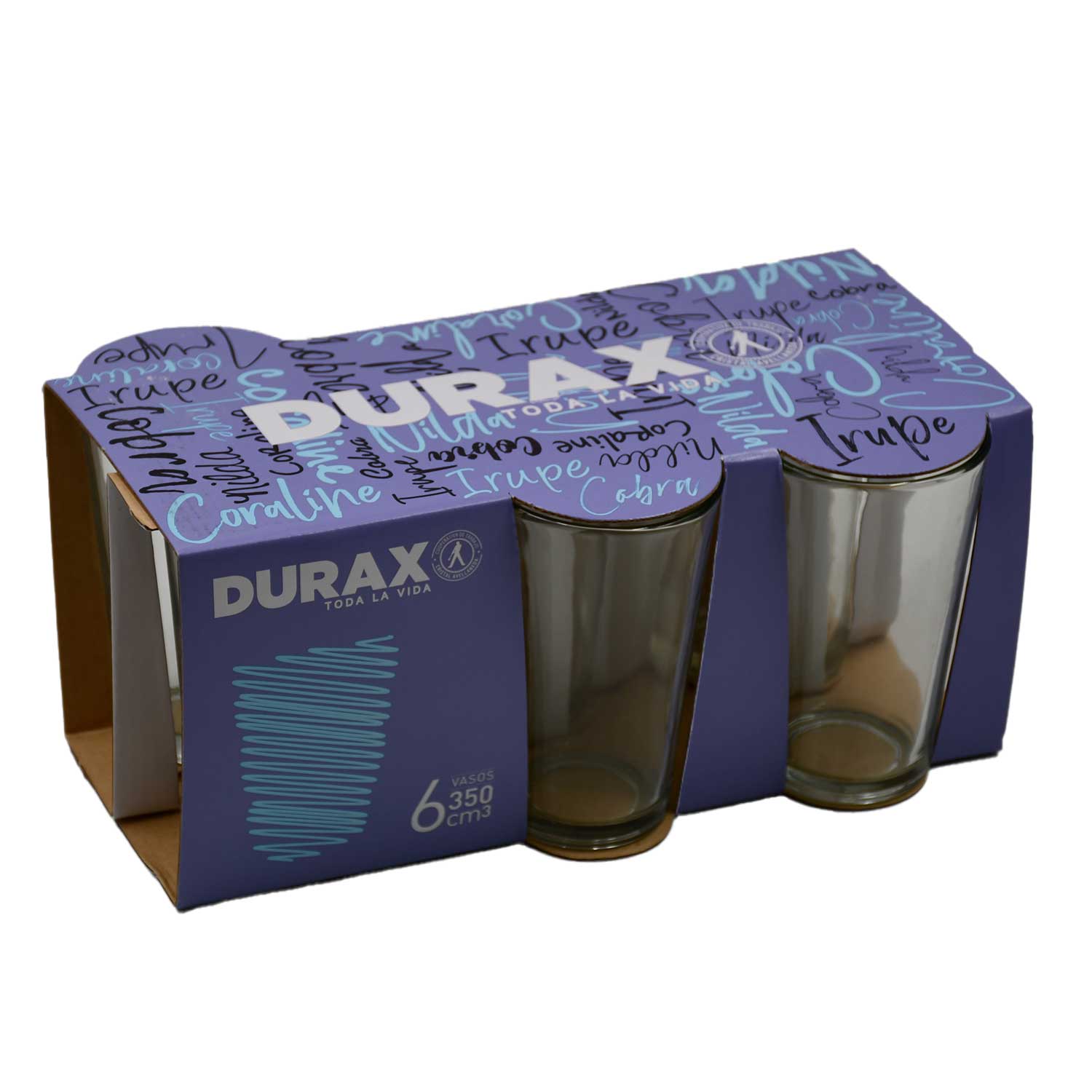 Vasos Durax Nilda Vidrio 6un 350cc
