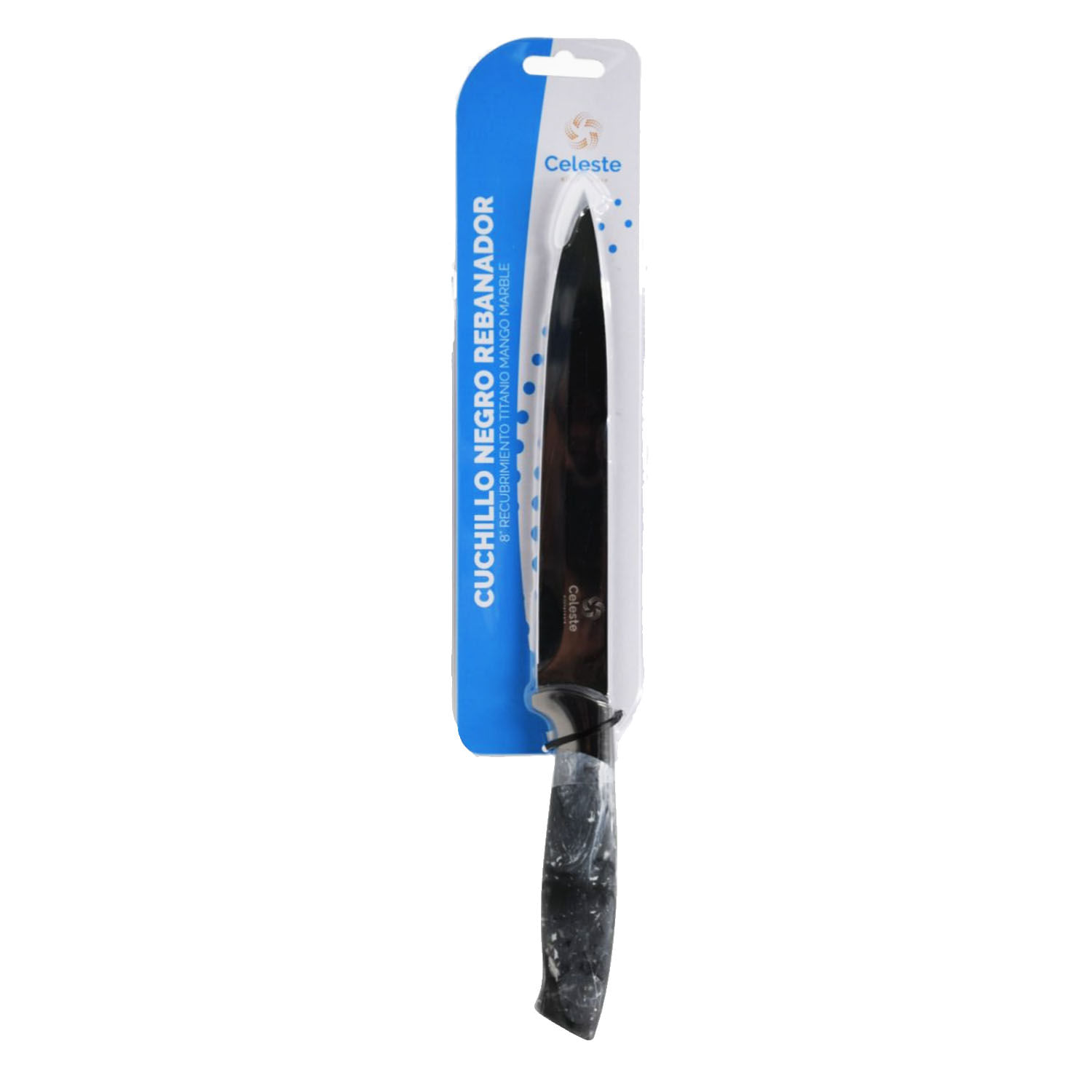 Cuchillo Ms24-Blt03 Negro Para Pan 8" Recubrimiento Titanio