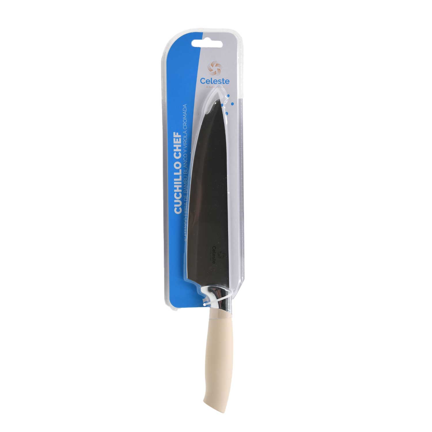 Cuchillo Ms24-Bmf01 Chef 8" Mango Fibra De Bambú Blanco Y Vi