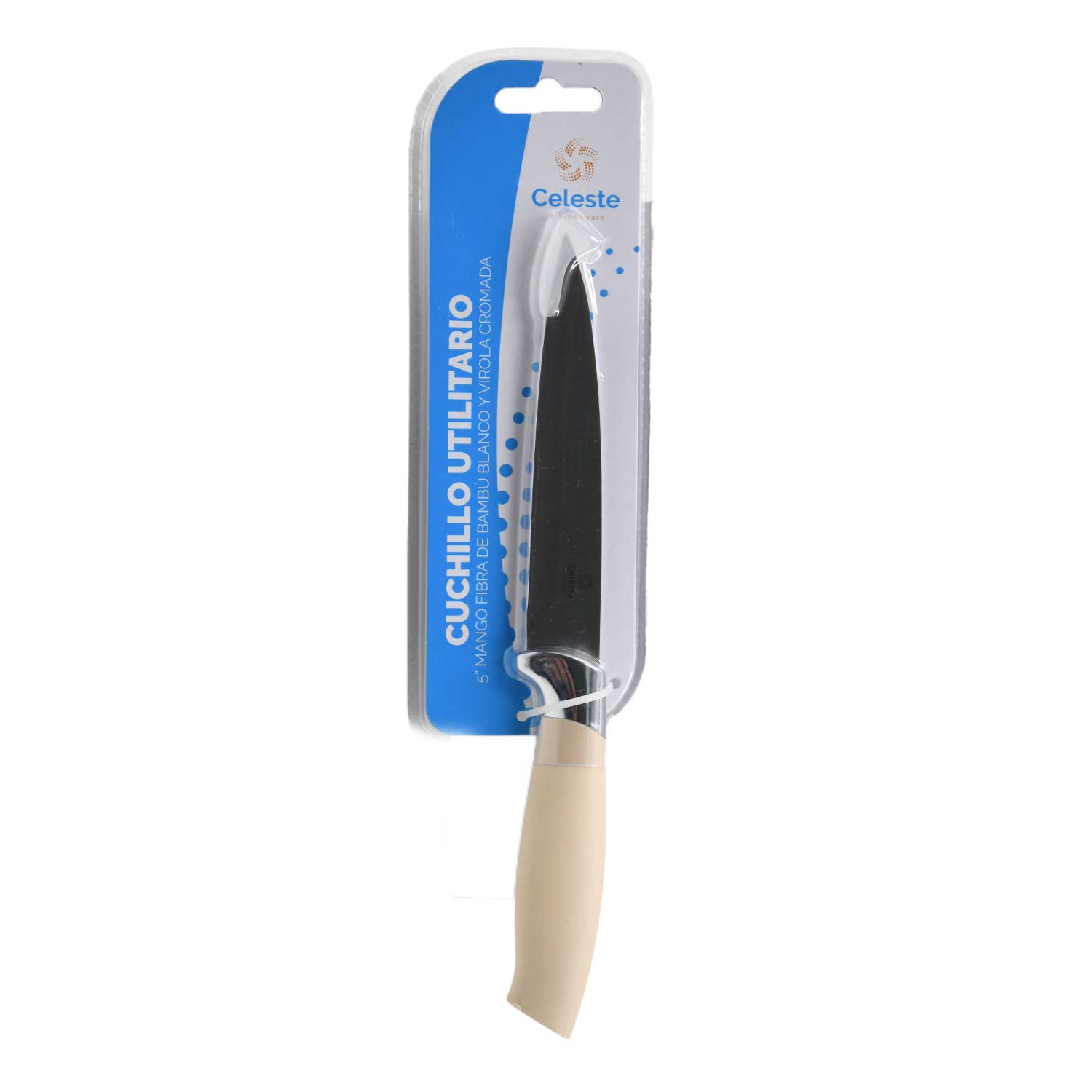 Cuchillo Ms24-Bmf05 Utilitario 5" Mango Fibra De Bambú Blanc