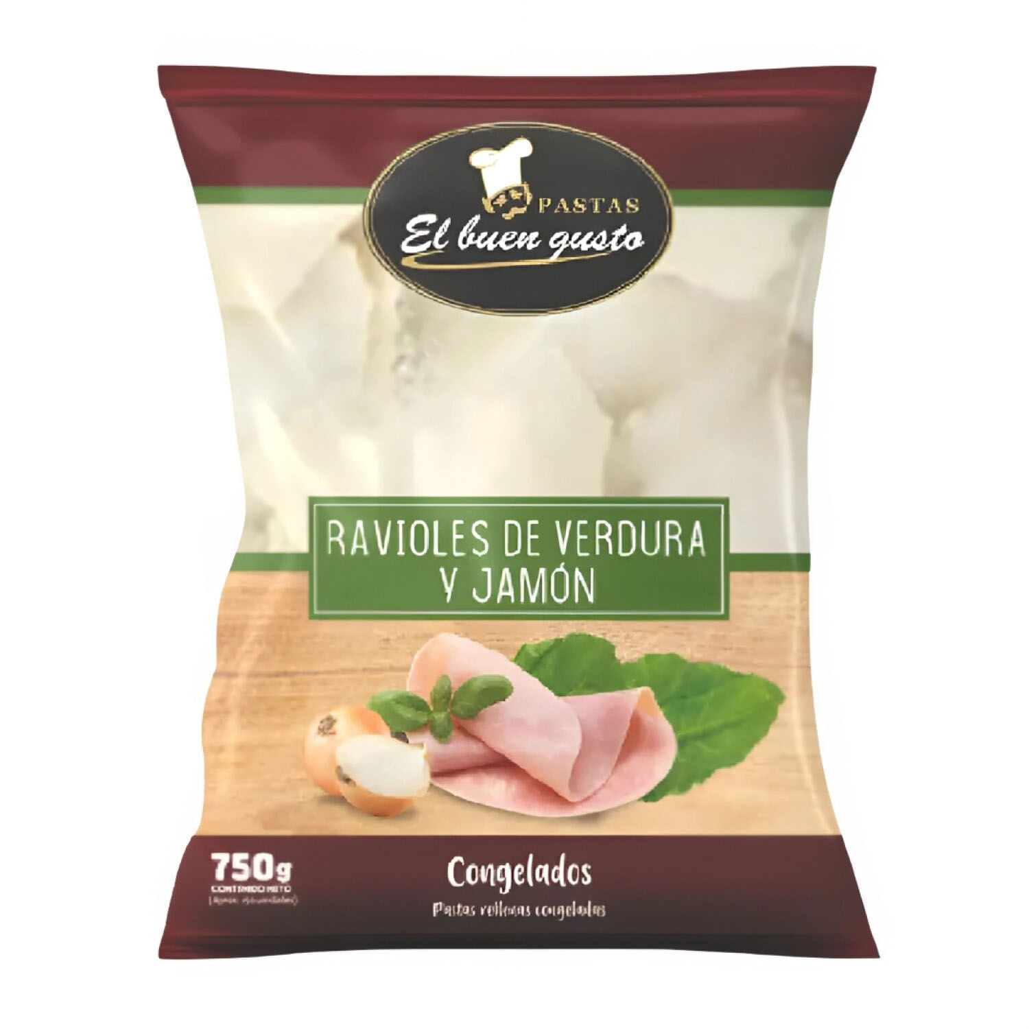 Ravioles de verdura y jamon 750 g el buen gusto