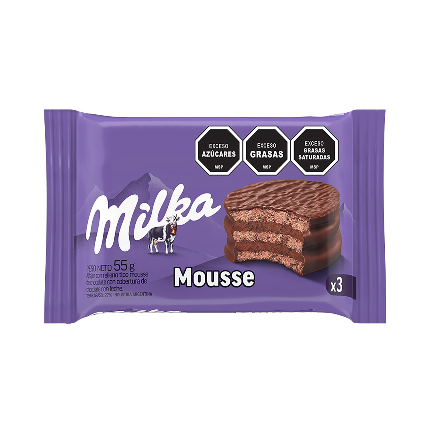 Alfajor Milka mousse triple