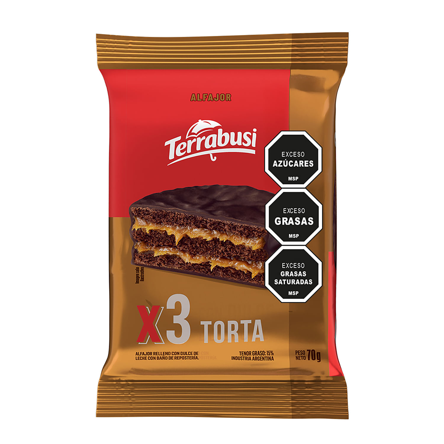Alfajor Terrabusi torta triple